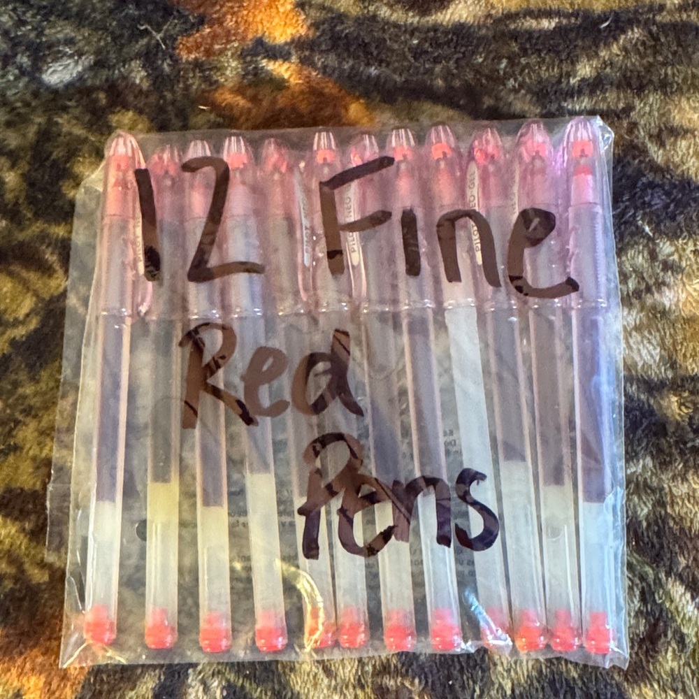 ★ Red Gel Pens Pack of 12 Smooth Writing Fine Point Office School